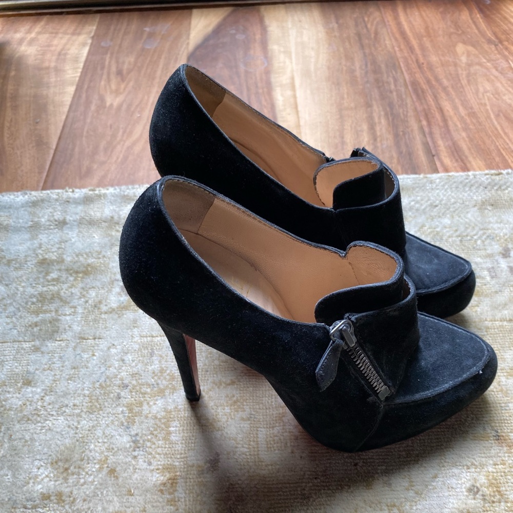 Christian Louboutin 37.5 Black Suede Booties